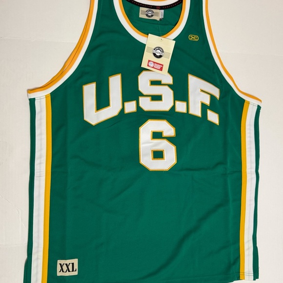 Headmaster Other - U.S.F. Bill Russell #6 Green Yellow College Jersey - XXL NWT